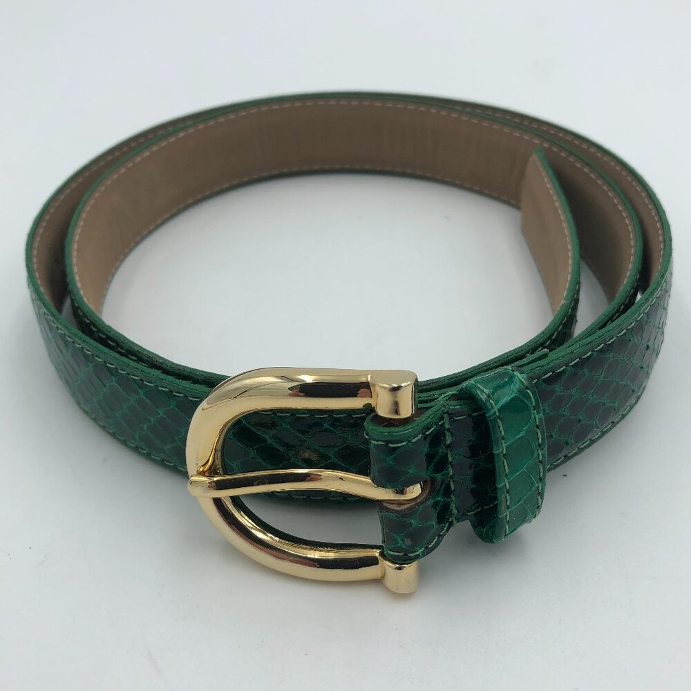 Genuine Snakeskin Green Belt Size 38 inches